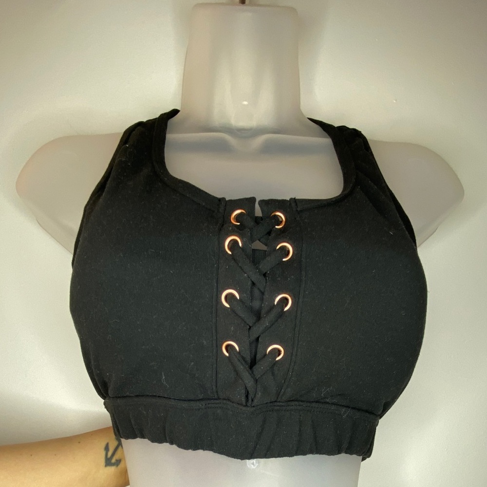 Betsey Johnson Performance Scoopneck Lace Up Bra